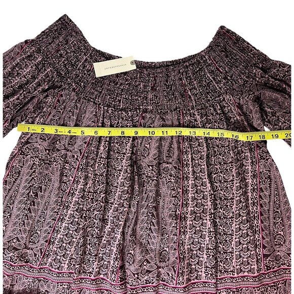 NWT anthropologie vanessa virginia Small top Purple Augusta Lace Off Shoulder - Picture 5 of 7